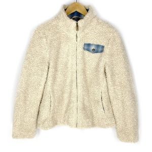 Pendleton Jacket Cream Sherpa Flannel Trim M
